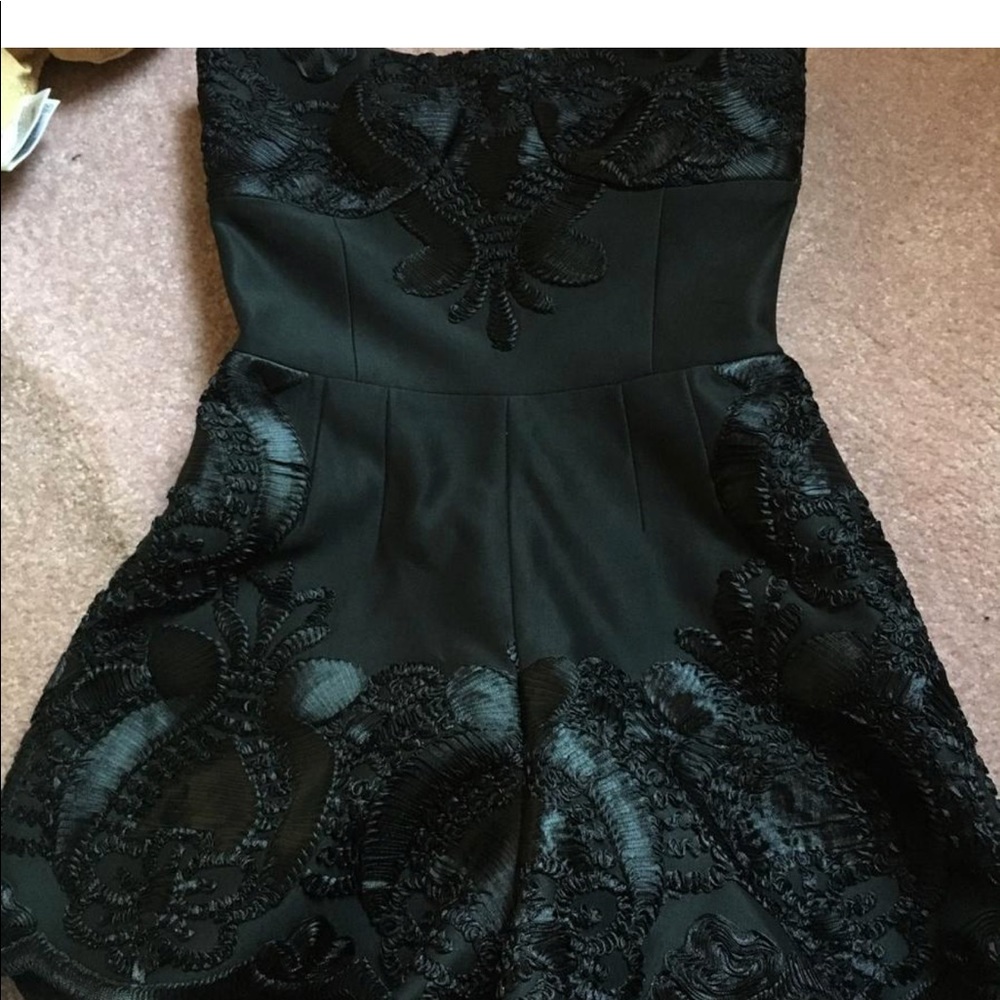 Alexis embroidered romper. Strapless